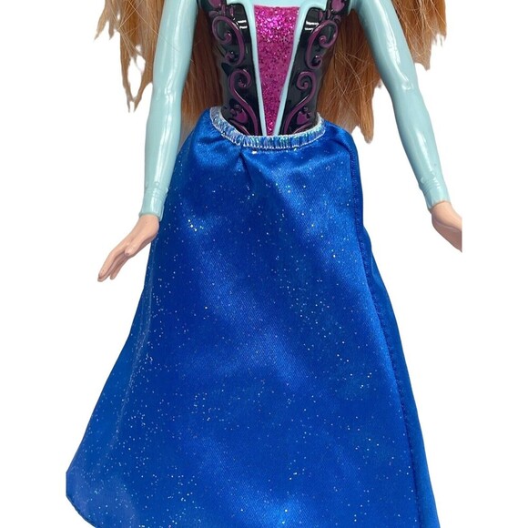 Mattel Disney Frozen Princess Anna Barbie Doll with Fashion Outfit Crown - Picture 12 of 16